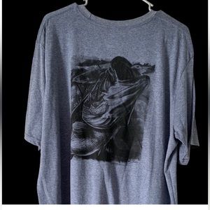 NWT HUK Heather grey XL men’s T shirt with Bass